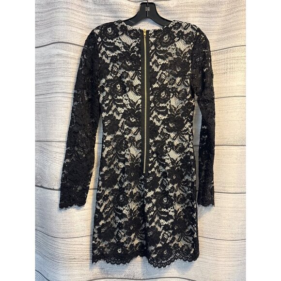 Theory Marique Black Lace Long Sleeve Dress Size 2 - Picture 3 of 3